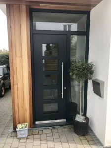 Factory Thermal Break Aluminum Security Entrance Door with Tempered Glass, Swing Door