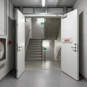 Factory UL, EN, and CE Certified Steel Fireproof Safety Door, Manual Opening, for Stairwells
