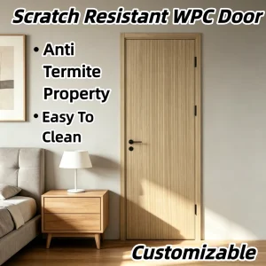 Factory Waterproof Anti Termite WPC Interior Door 45mm Slab With WPC Frame for Hotel Construction Custom Size