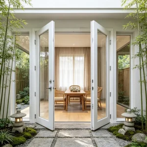 Factory Wide-View Double-Leaf Laminated Glass Door, Dustproof Silent Door for Luxury Mansion