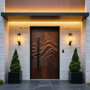 Factory direct custom solid wood front entrance pivot door for villas