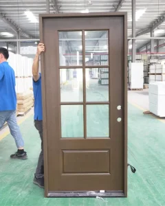 Fiberglass 6-Lite Entry Door with Clear Hollow Insulated Glass for Villa or Residential House