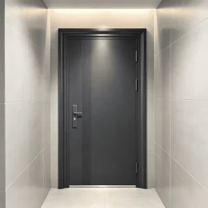 Finished Stainless Steel Interior Security Door, 3-Hour Fire Rated, Manual, Fireproof Rock Wool Infill
