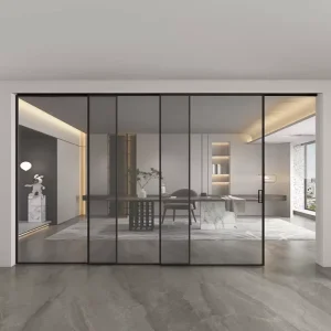 Finished Surface Modern Design Waterproof Extremely Narrow Frame Aluminium Sliding Door for Exterior Use in Villas Apartments