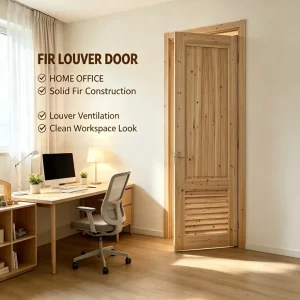 Fir Louver Vent Partition Door Solid Wood Interior Door