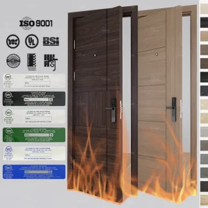 Fire Door Supplier Custom Internal Architectural Smokeproof Fireproof Wooden Fire-Rated Door