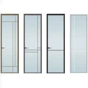 Fire-Rated Aluminum Alloy Swing Flush-Panel Door with Smoke-Tight Airtight Sound-Insulated Design