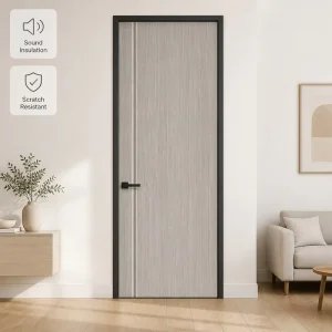 Fire-Rated Aluminum Frame Wood Door with Melamine Decorative Panel for Household and Hotel Use