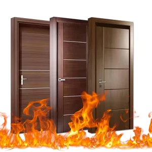 Fire-Rated Carved Wood Interior Door for Hotels