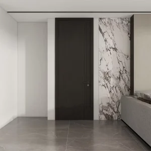 Fire Rated Sound Insulation MDF Interior Door Waterproof Composite MDF Wood Door for Hotel Hospital and Commercial Projects