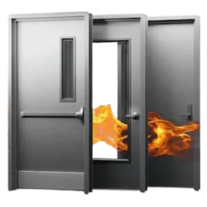 Fire Rated Steel Fireproof Door with Thermal Insulation for School Farmhouse Bedroom Interior Single Leaf