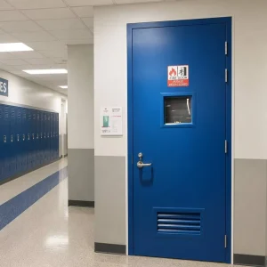 Fire Rated Steel Interior Door with Frame and Vision Window 90 Minute UL Certified for Apartment Office Commercial Building