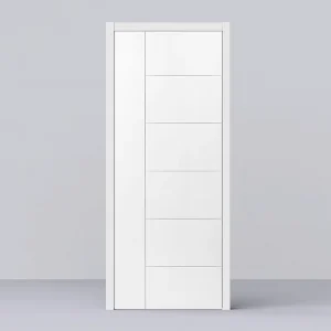 Fire-Rated White MDF Interior Door with Groove Design