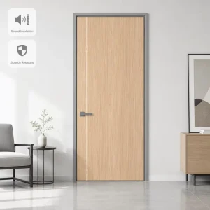 Fireproof Eco-Friendly Aluminum Frame Wood Door with Melamine Decorative Panel for Commercial and Home Use