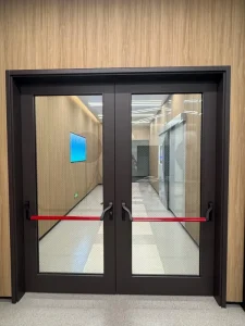 Fireproof Glass Security Door with 1-3 Hours Fire Resistance and External Steel Frame