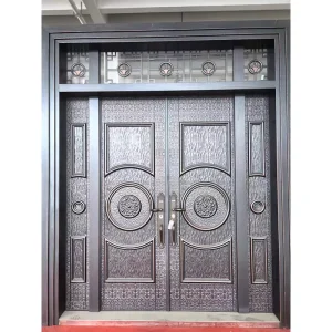 Fireproof Security Cast Aluminum Front Door for Villa