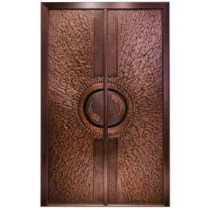 Fireproof Soundproof Villa Copper Entry Door Exterior Metal Bronze Gate