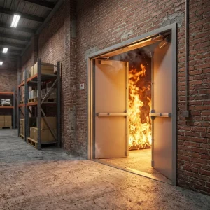 Fireproof Steel Door with Accessories and Custom Sizes for Commercial Buildings