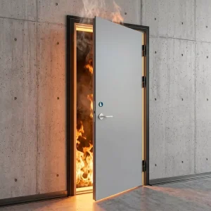 Fireproof Steel Door with Standard Hardware for Corridors Buildings and Public Areas