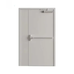 Fireproof Steel Workshop Door Powder-Coated Surface Fire-Resistant Single-Leaf Interior Door
