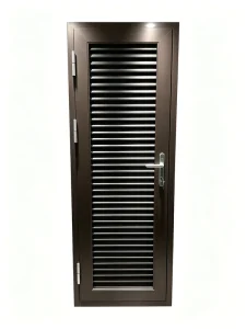 Fixed Aluminum Louver Door Dark Brown Anti-Deformation Interior Door
