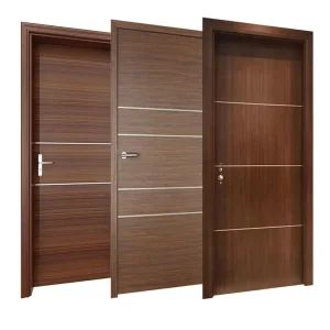 Flush MDF/WPC Composite Interior Door, Wooden Bedroom Door, Smart Lock, Hotel/House