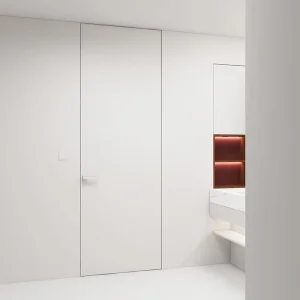 Flush-Mounted Frameless Hidden Door with Finished Surface Nylon Screen Netting for Bedroom, Hotel & Villa Use