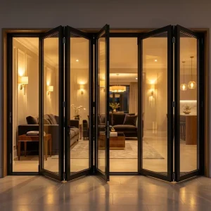 Foldable Door with Broken-Bridge Aluminum and Three-Layer Glass