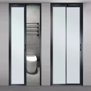Foldable Tempered Glass Sliding Swing Door for Small Bathrooms