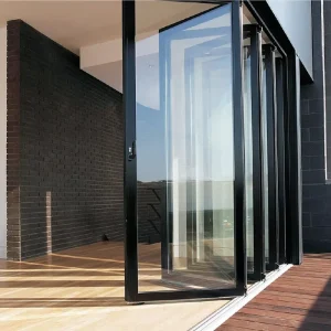 Folding Doors US Standards Thermal Break Aluminum Bi Fold Exterior Sliding Glass Bifold Accordion Doors
