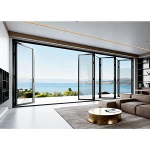 Folding Stacker Door with Panoramic View, Stainless Steel Hardware, Manufacturer