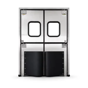Food-Grade Stainless Steel Double Swing Impact-Resistant Traffic Door for Restaurant Kitchens