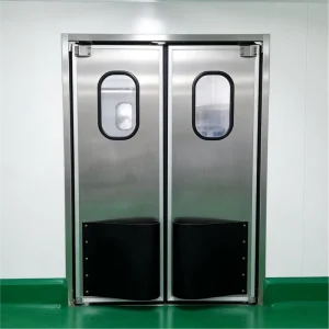 Food Grade Stainless Steel Moisture-Resistant Double Swing Traffic Door for Wet Processing Areas