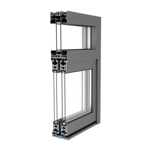 Foshan Factory Stainless Steel Aluminum Alloy Sliding Door Interior 112 Two-Rail Broken Bridge 65 Glass