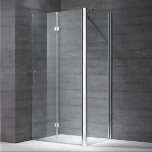 Foshan Promotion Custom Aluminium Square Sliding Brushed with Frame Glass Shower Door for Bathroom