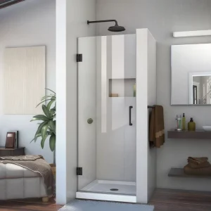 Frameless 8mm Tempered Glass Swing Hinge Shower Door