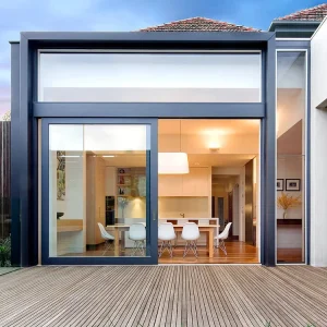 Frameless Aluminum Sliding Glass Patio Door with Bifold Swing Door