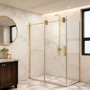 Frameless Bathtub Shower Door for Apartment 10mm Tempered Glass Folding Shower Screen for Bathroom Hotel Factory