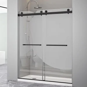 Frameless Bypass Bathroom Tempered Glass Sliding Shower Door