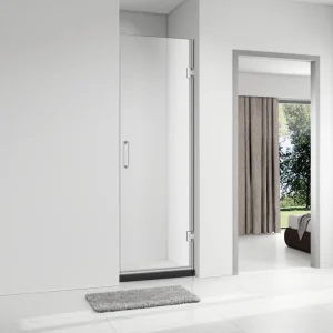 Frameless Clear Tempered Glass Shower Enclosure with Stainless Steel Handles for Bathroom