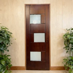 Frameless Concealed Aluminum Subframe Flush-to-Wall Architectural Wooden Door