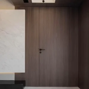 Frameless Flush Concealed Wooden Walnut Veneer Hidden Door