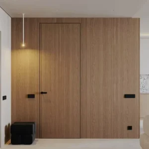 Frameless Flush Wall Interior Door with Hidden Jamb for Hotel, Apartment, or Villa