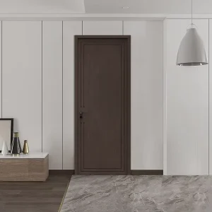 Frameless Grooved MDF Laminated Wood Interior Door with Soundproof Design