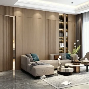Frameless Hidden Invisible HDF Interior Door with PVC Surface and Wall Cladding