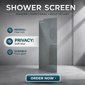 Frameless Hotel Bathroom Tempered Glass Walk-In Shower Panel Screen Door with Easy-Clean Finish