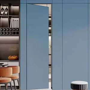 Frameless Interior Solid Wood and Aluminum Frame Flush Concealed Hidden Door