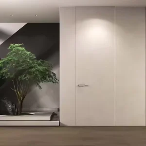 Frameless Interior Solid Wood and Aluminum Frame Flush Concealed Hidden Door