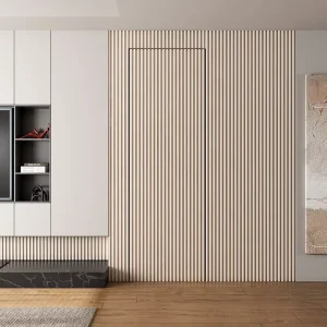 Frameless Interior Solid Wood and Aluminum Frame Flush Concealed Hidden Door