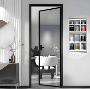 Frameless Invisible Glass Door Super White Changhong Aluminum Alloy Bathroom Casement Toilet Door Very Narrow Sound Supermarket